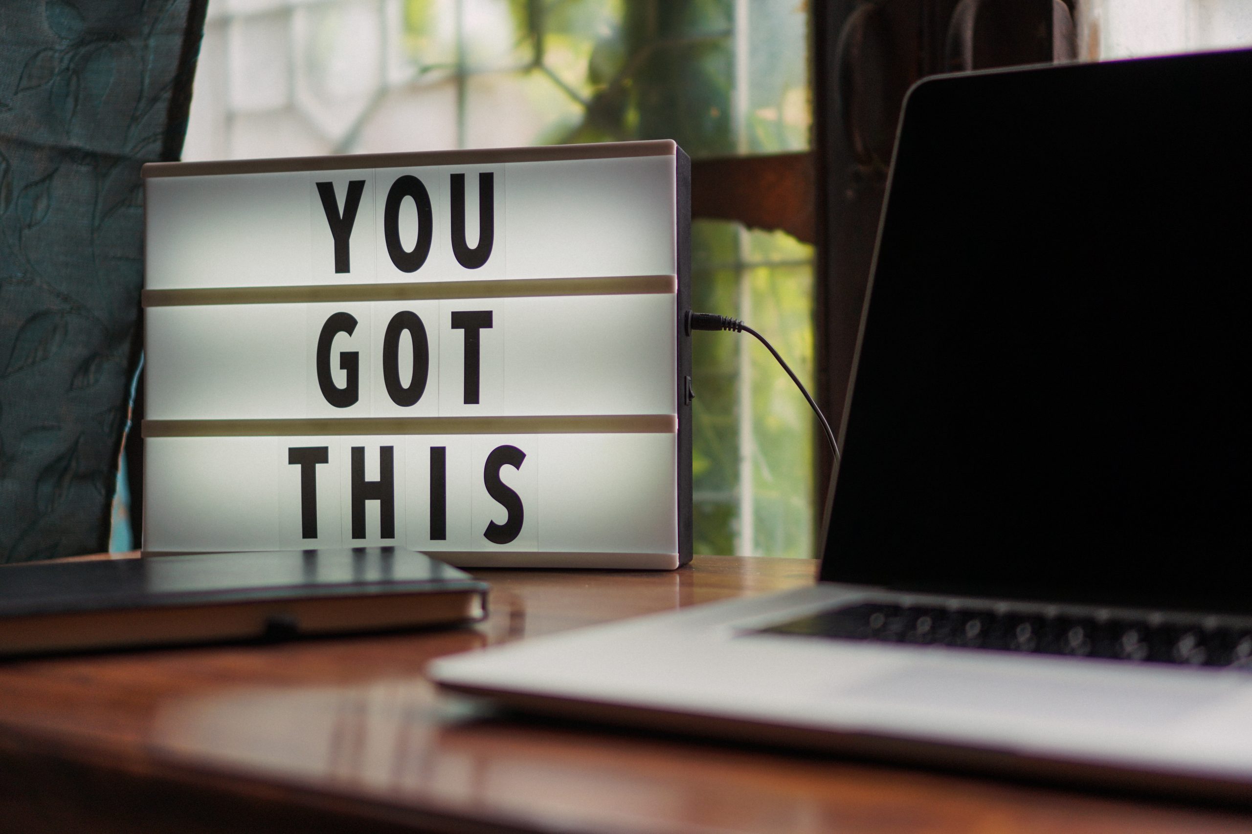 You got this sign with laptop - pace yourself - - prevent and overcome burnout