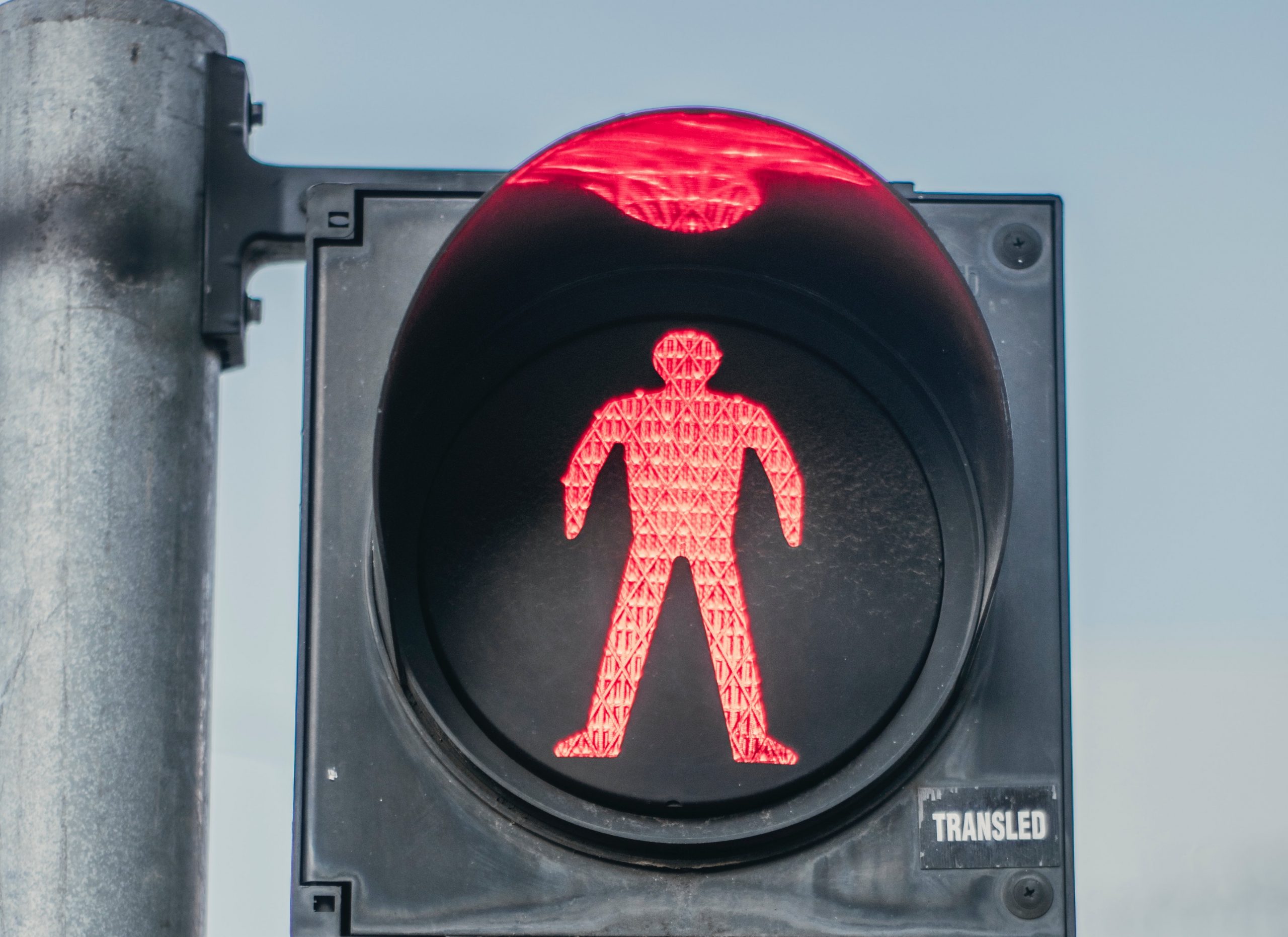 Pedestrian crossing sign showing don't walk